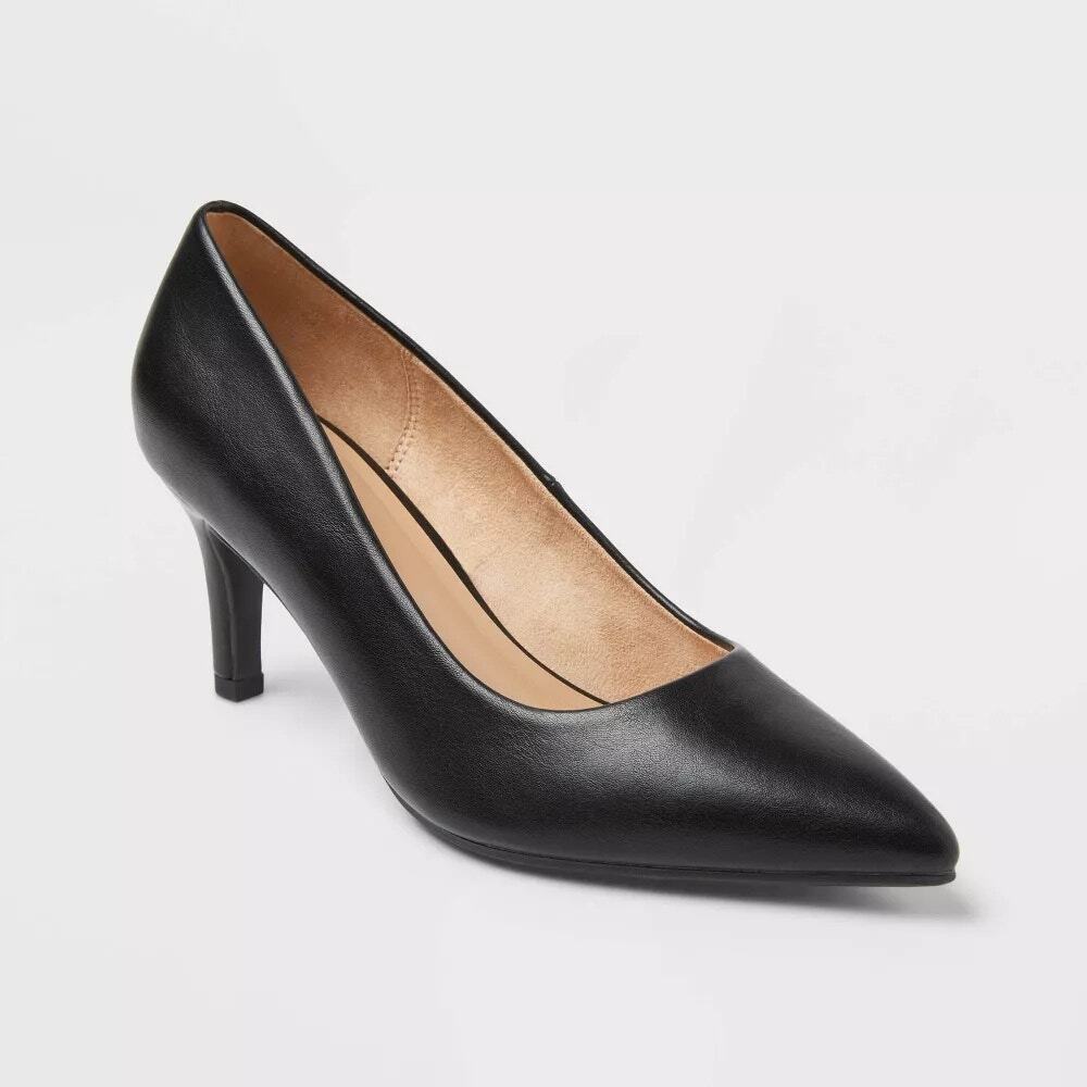 Women's Cindy Mid High Heels Pump - A New Day - Black 8